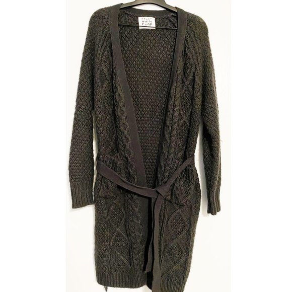 Open front belted cardigan sweater - Picture 1 of 2
